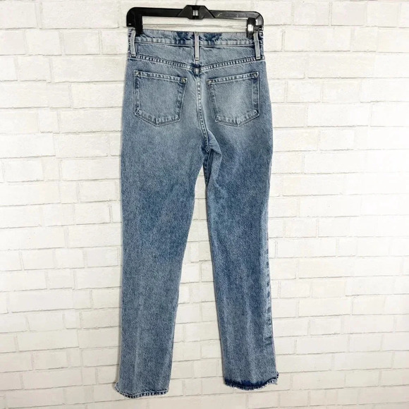 Frame Le Drew High Rise Bootcut Jeans in Cascade Blue Women's Waist Size 24 - Picture 5 of 9